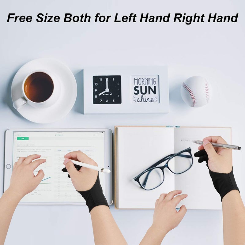 EastyGold Artist Drawing Tablet Gloves Two Finger Graphics Painting Glove Free Size Creative Both Right and Left Hand - Image 3